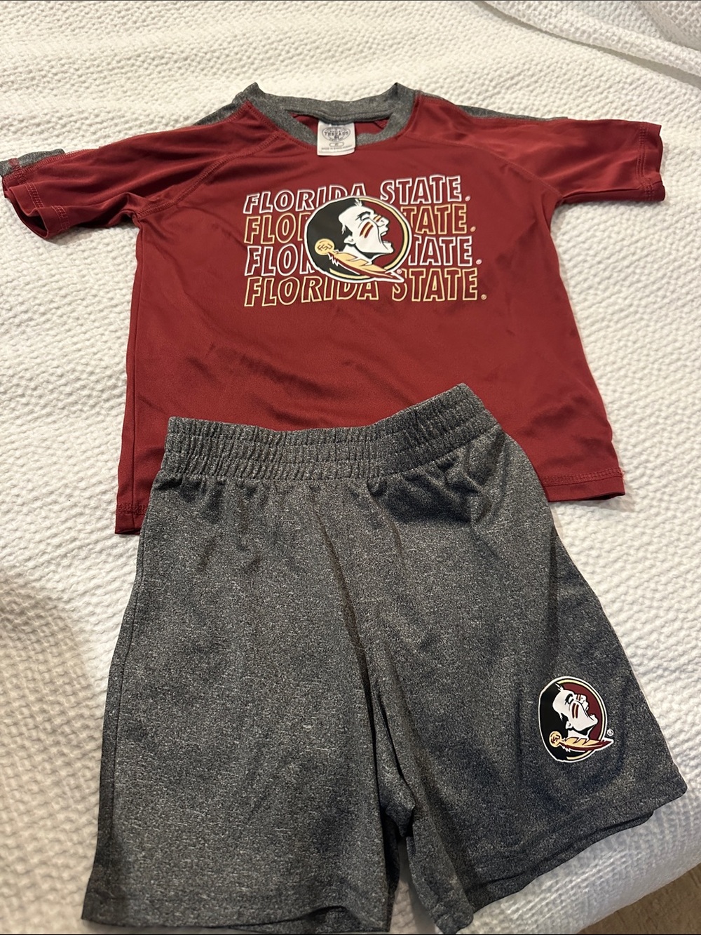 Rivalry Threads Kids Matching Set Maroon & Gray Florida State Tee and Shorts